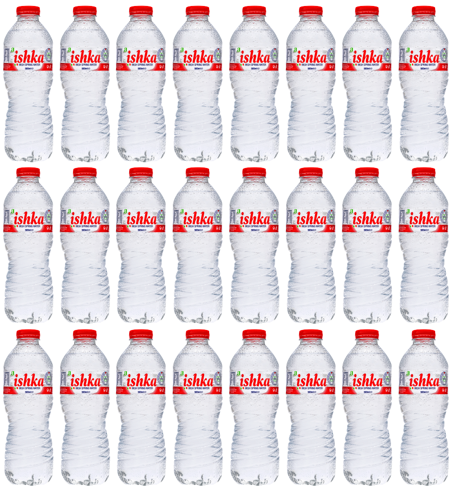 24 x Ishka Spring Water Flat Cap 500Ml