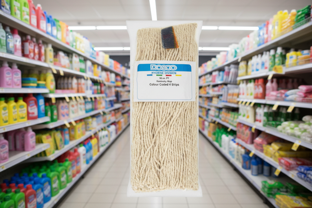 Dosco Hygiene Division Kentucky Mop Head Colour Coded 4 Strips 16Oz Multi