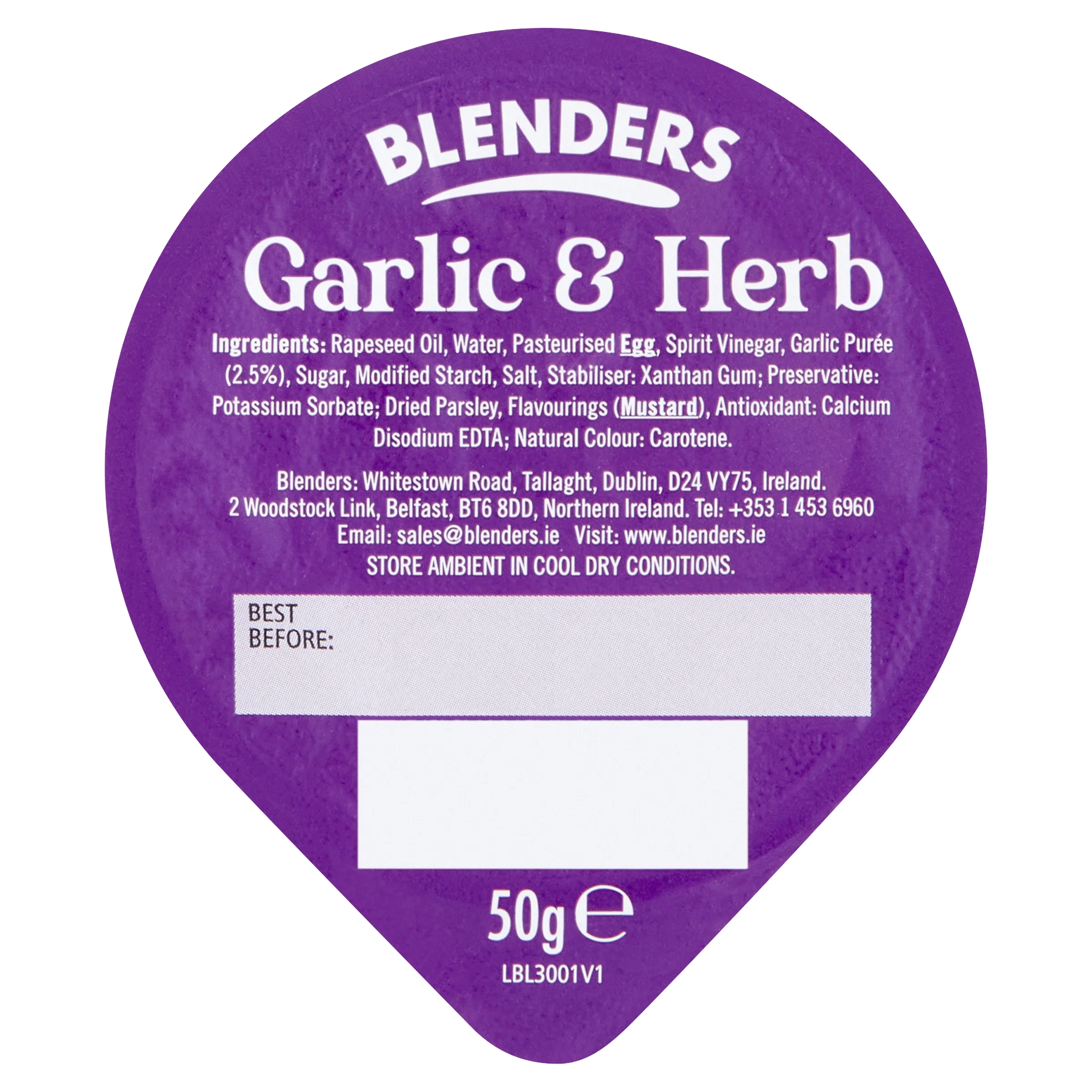 80 x Blenders Dip Pot Garlic And Herb 50G