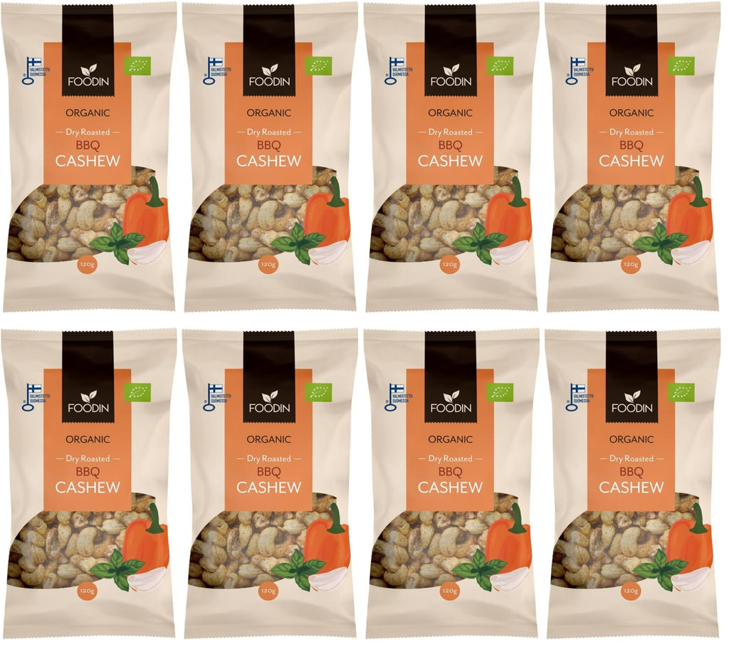 8 x Foodin Org Dry Roasted Bbq Cashew - 120g