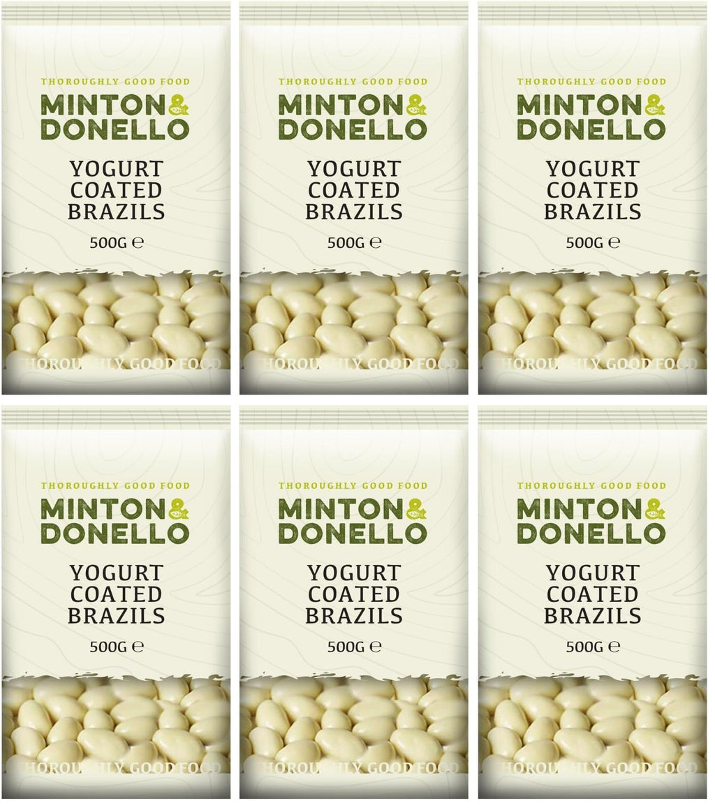 6 x Minton & Donello Yoghurt Coated Brazils - 500g