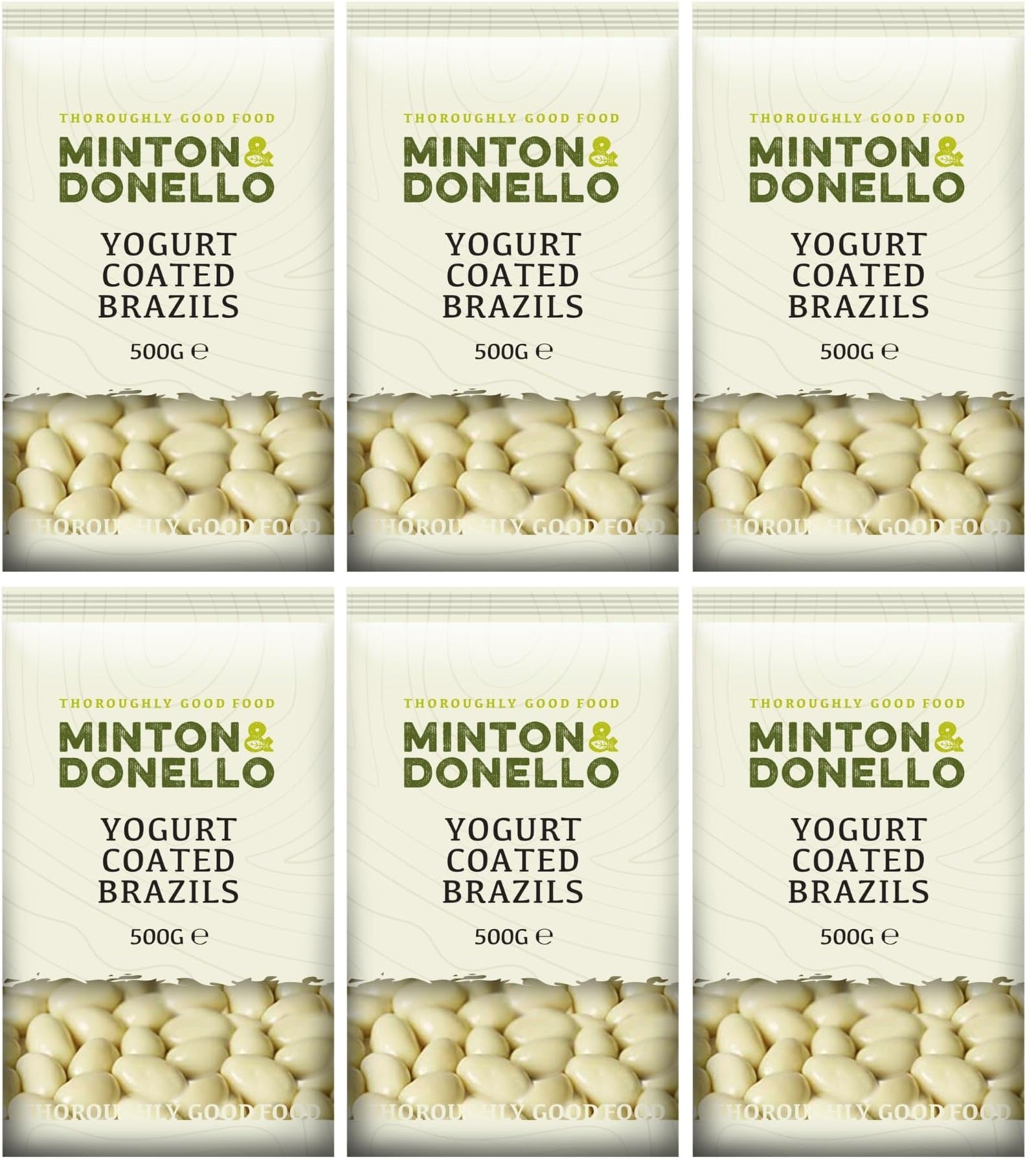 6 x Minton & Donello Yoghurt Coated Brazils - 500g