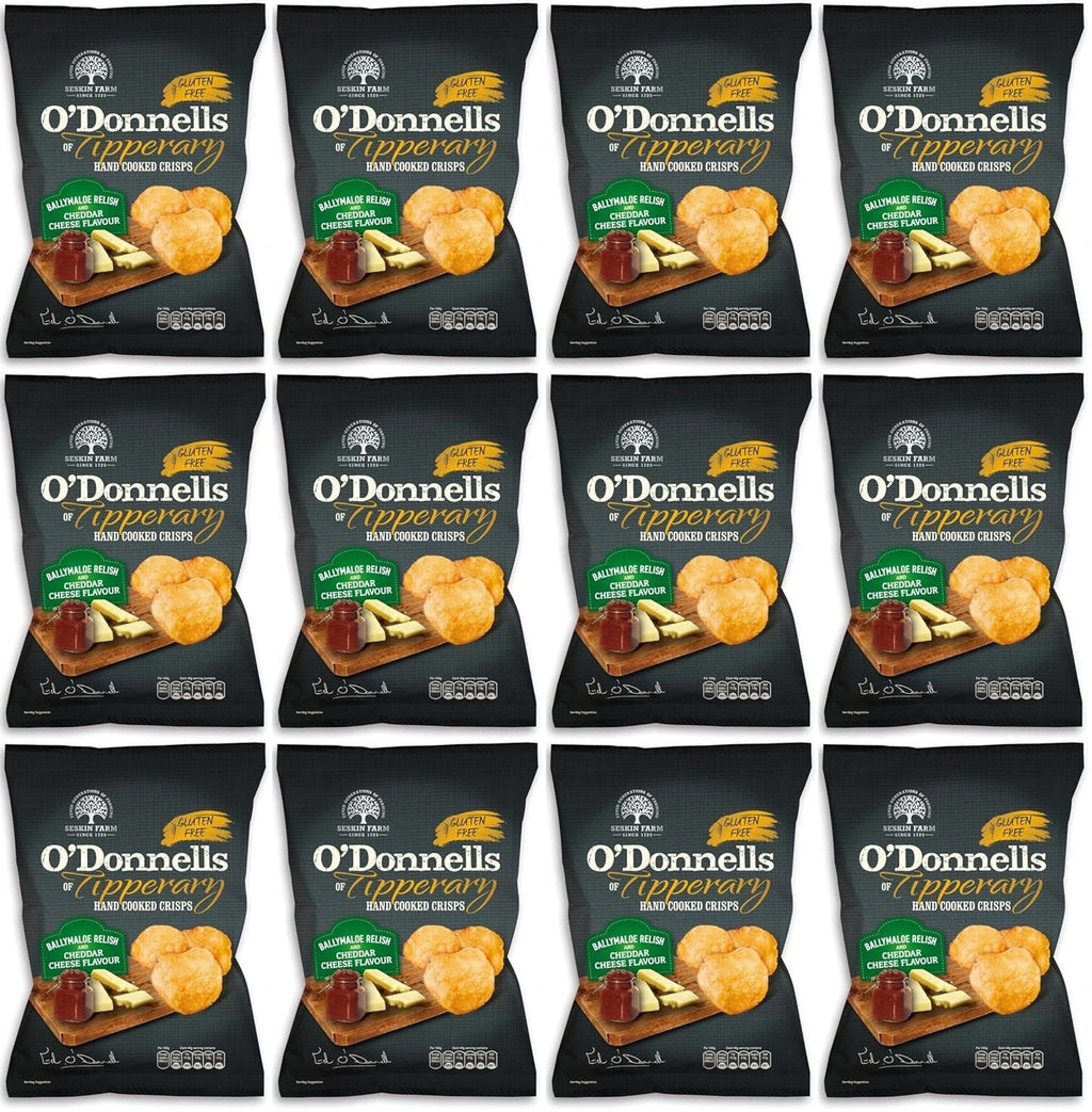 12 x O Donnells Ballymaloe Relish & Cheddar Cheese Crisps 125G