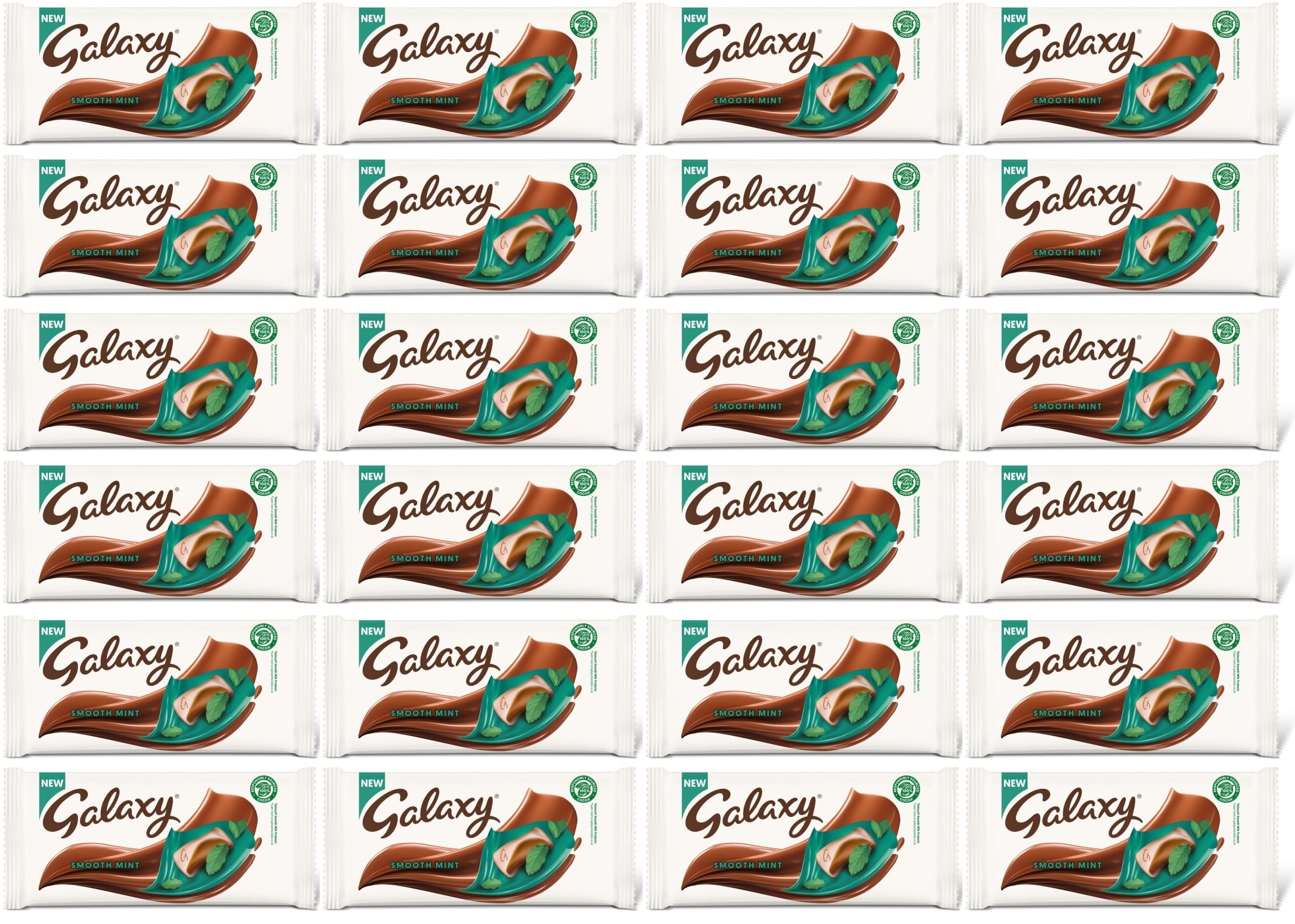 24 x Galaxy Mint Chocolate Block Bar - 110GM