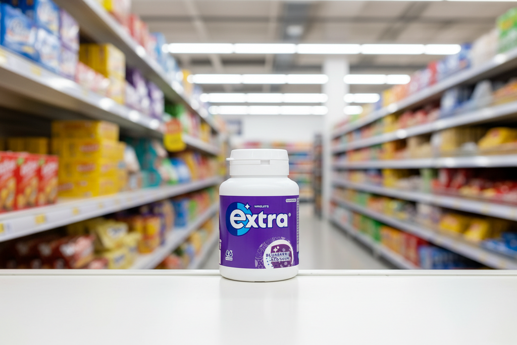 6 x Extra Blueberry Chewing Gum Bottle - 46PCE