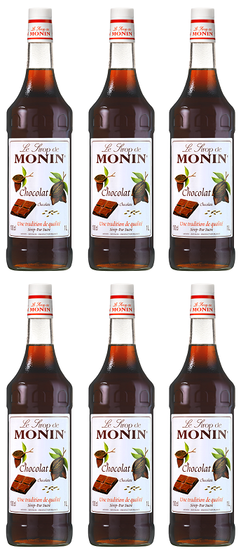 6 x Monin Chocolate Syrup 1Lt