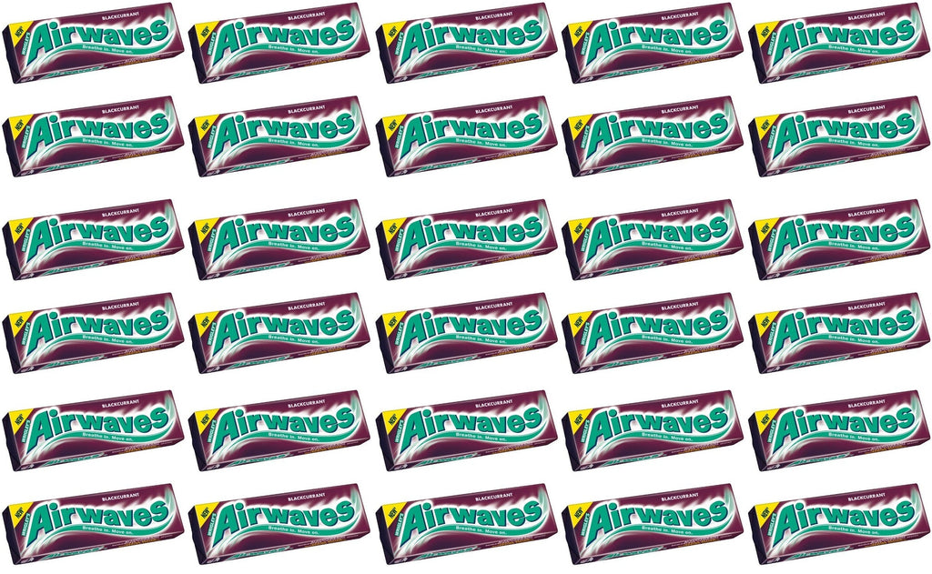 30 x Airwaves Blackcurrant Flavour Sugarfree Chewing Gum 10 Pieces