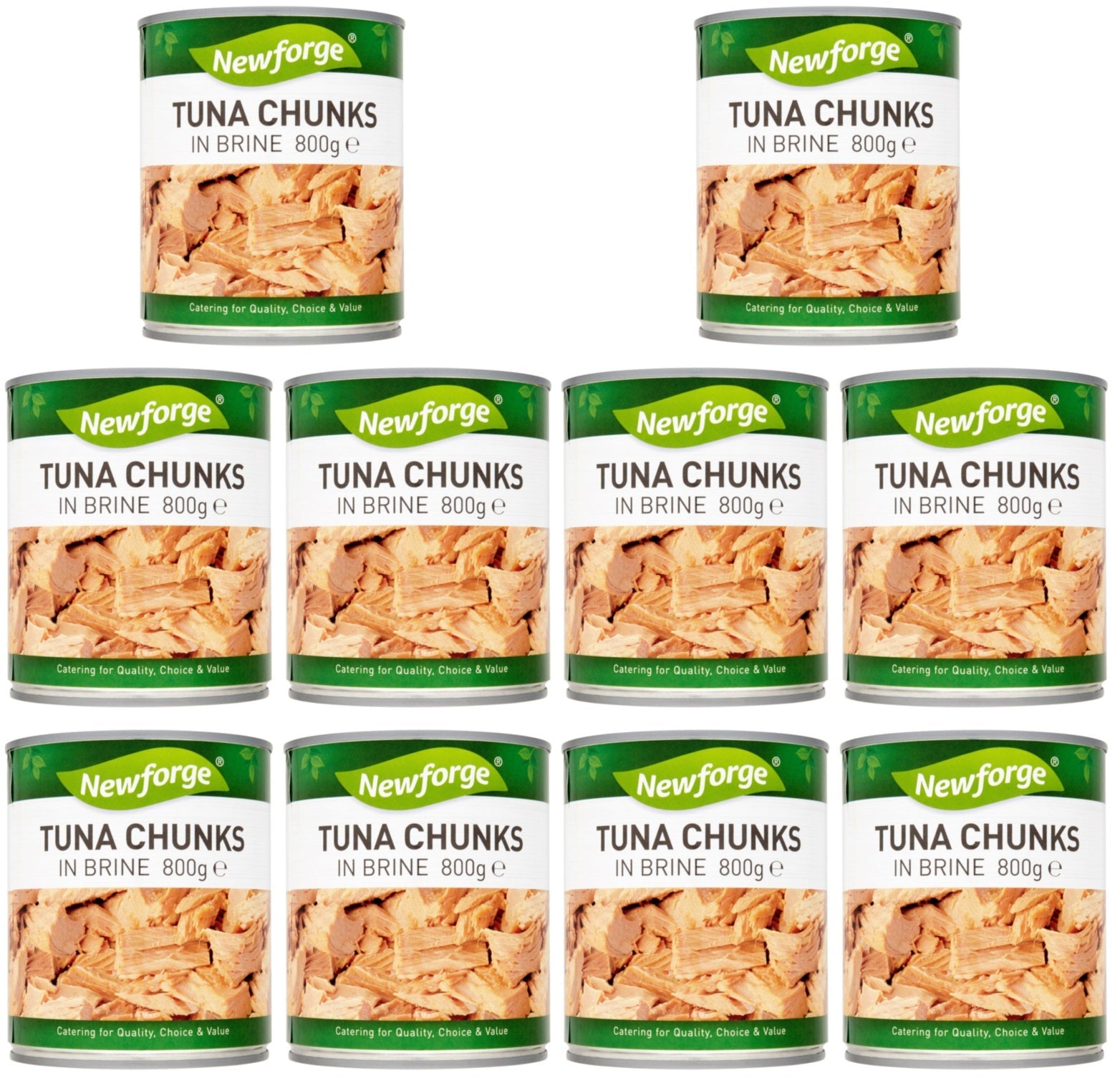 10 x Newforge Tuna Chunks In Brine 1Kg