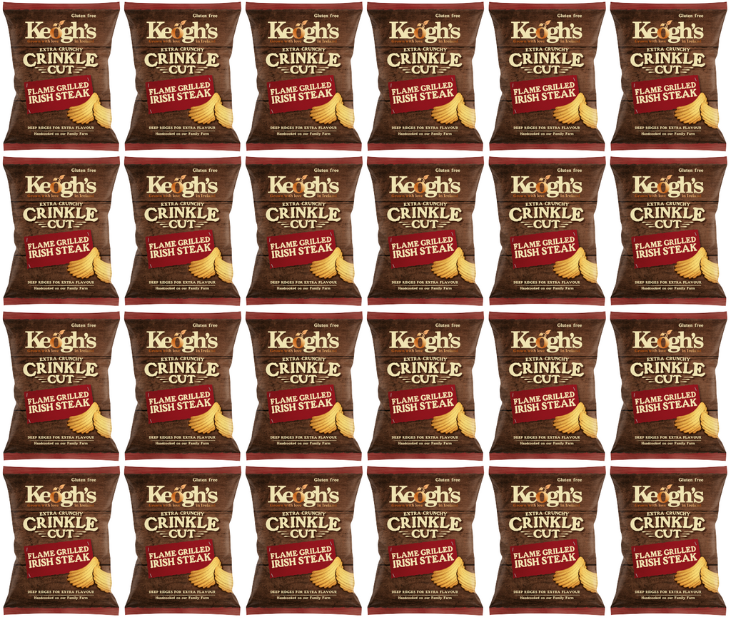 24 x Keoghs Crinkle Cut Flame Grilled Steak 50Gm