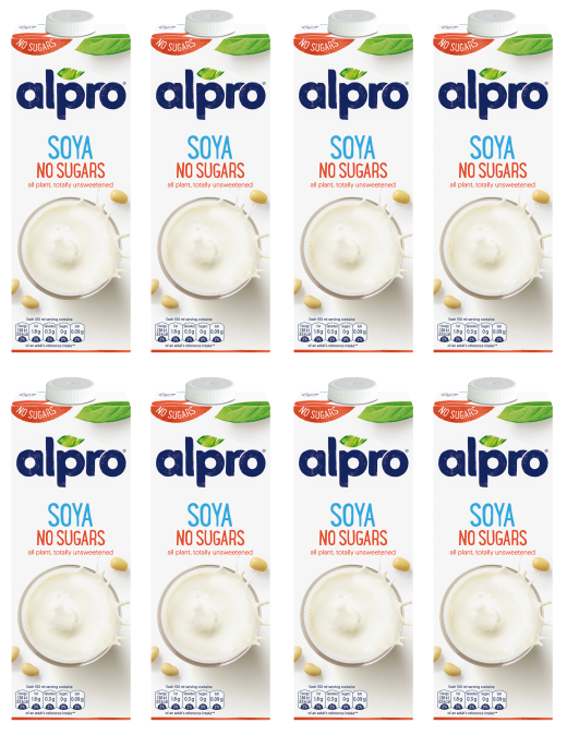 8 x Alpro Soya Unsweetened 1Ltr