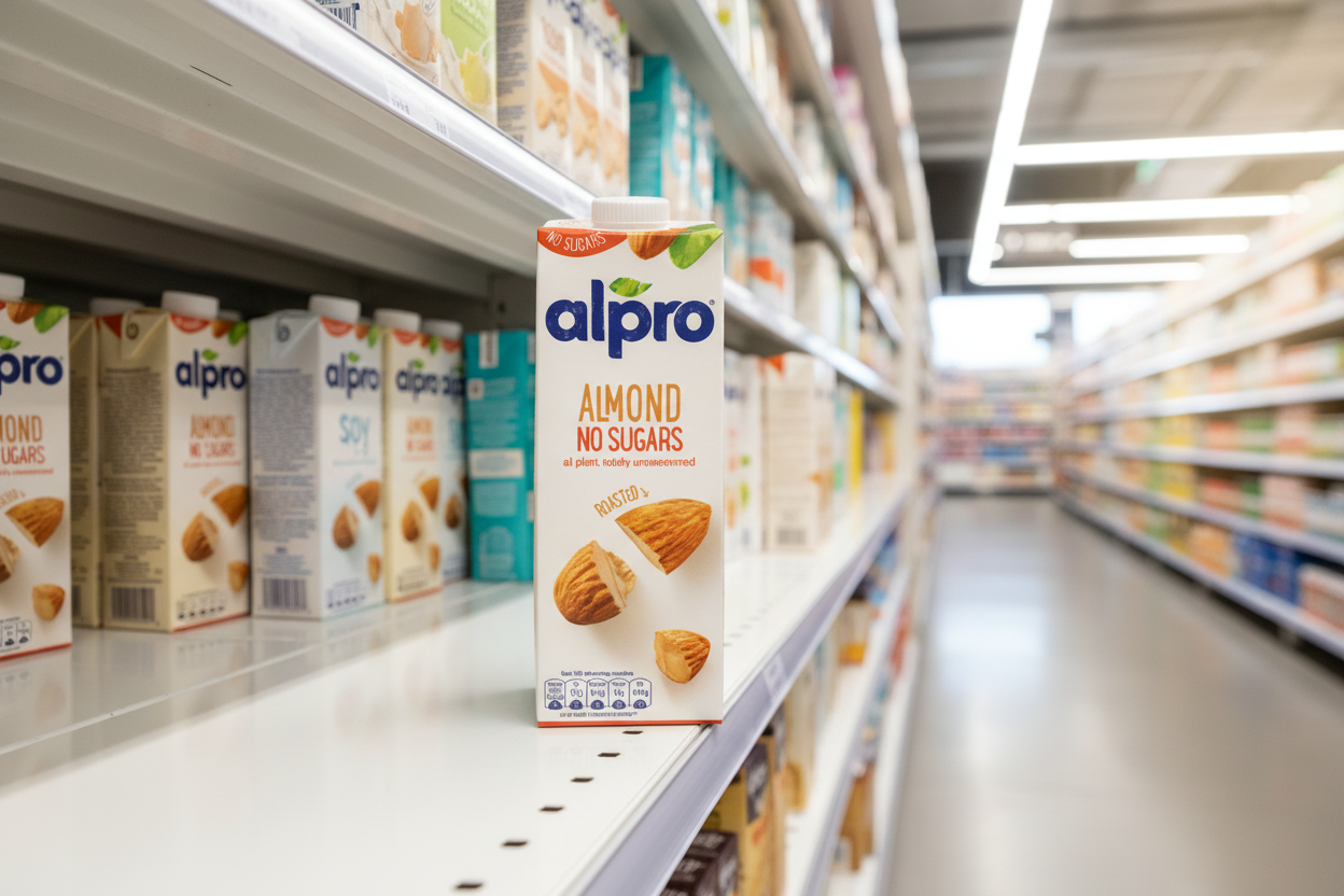 8 x Alpro Almond Unsweetened Milk 1Ltr