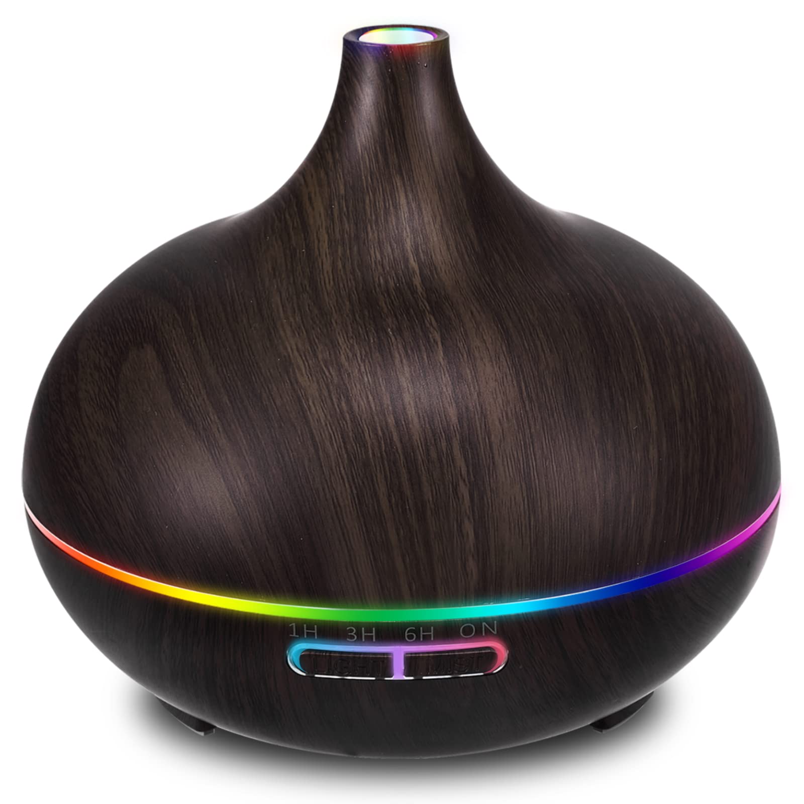550ML Black Aroma Diffuser with Ambient Light and Four Timers – Large Office Humidifier & Aromatherapy
