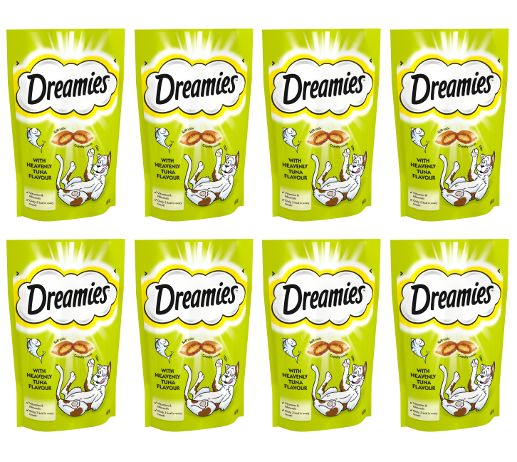 8 x Dreamies Tuna Cat Treats 60Gm