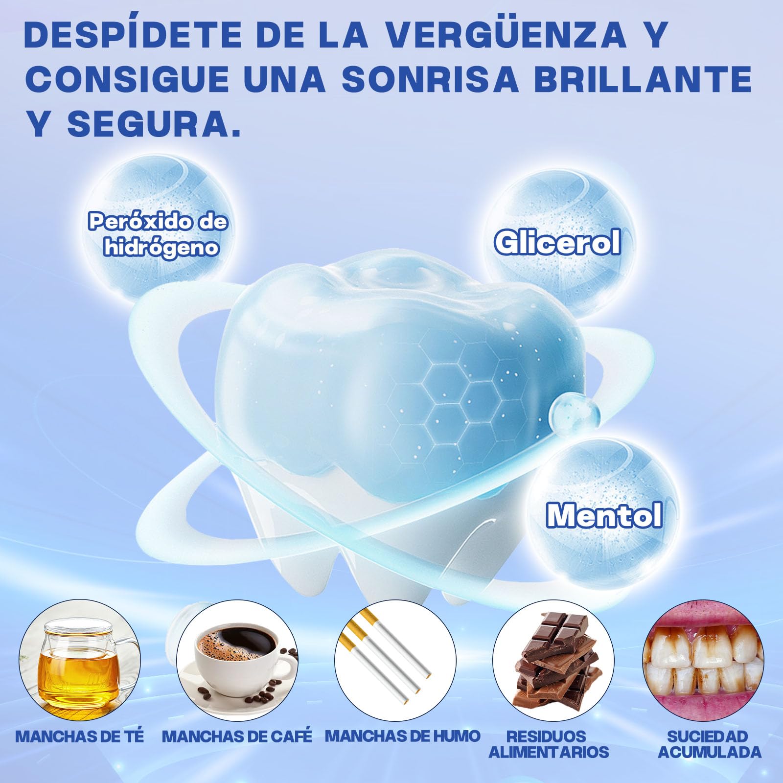 5D Sensitive Teeth Whitening Strips 14 Pairs | Enamel-Safe, Fast Stain Removal