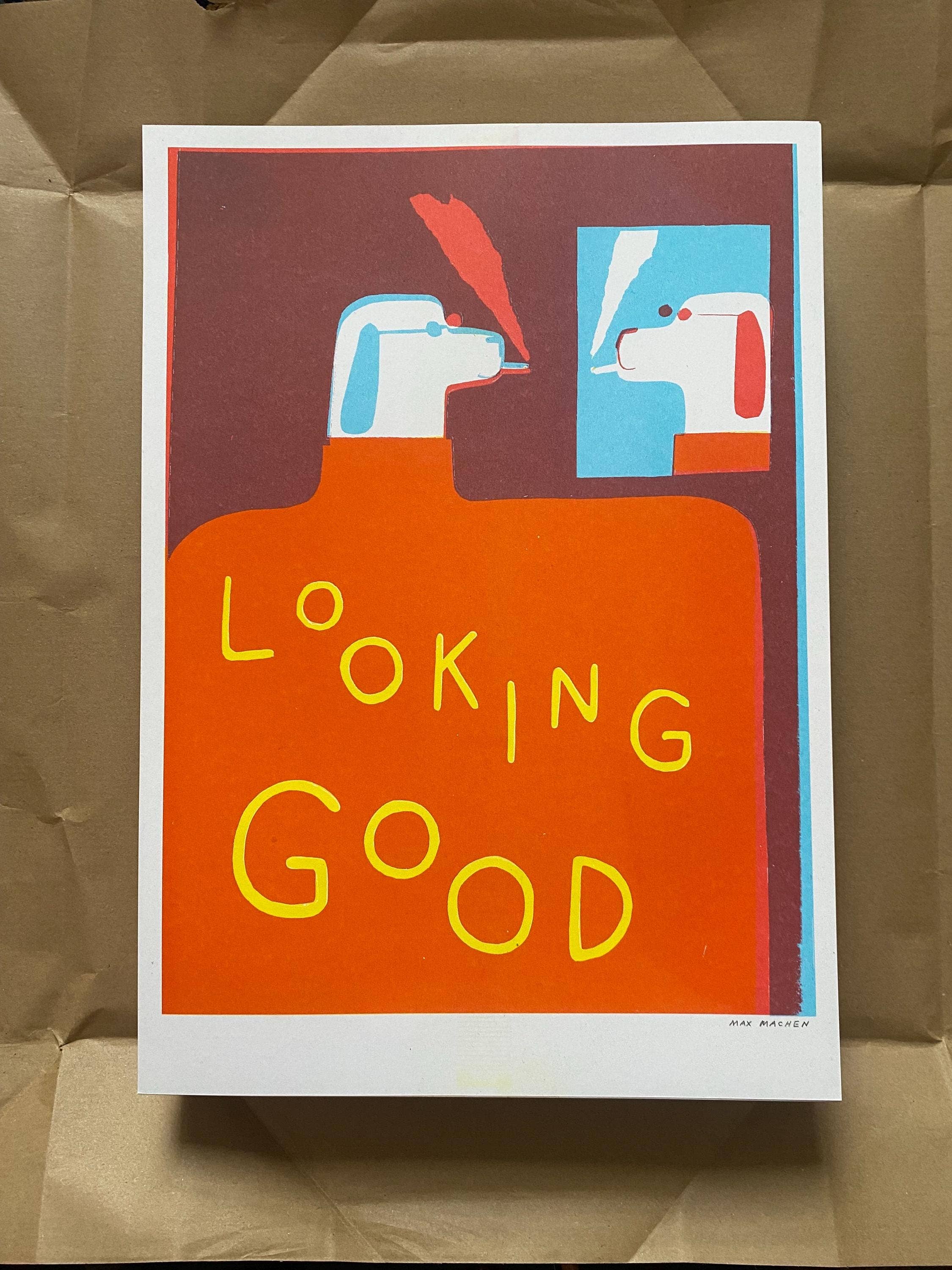 Looking Good Dog risograph print (A3)