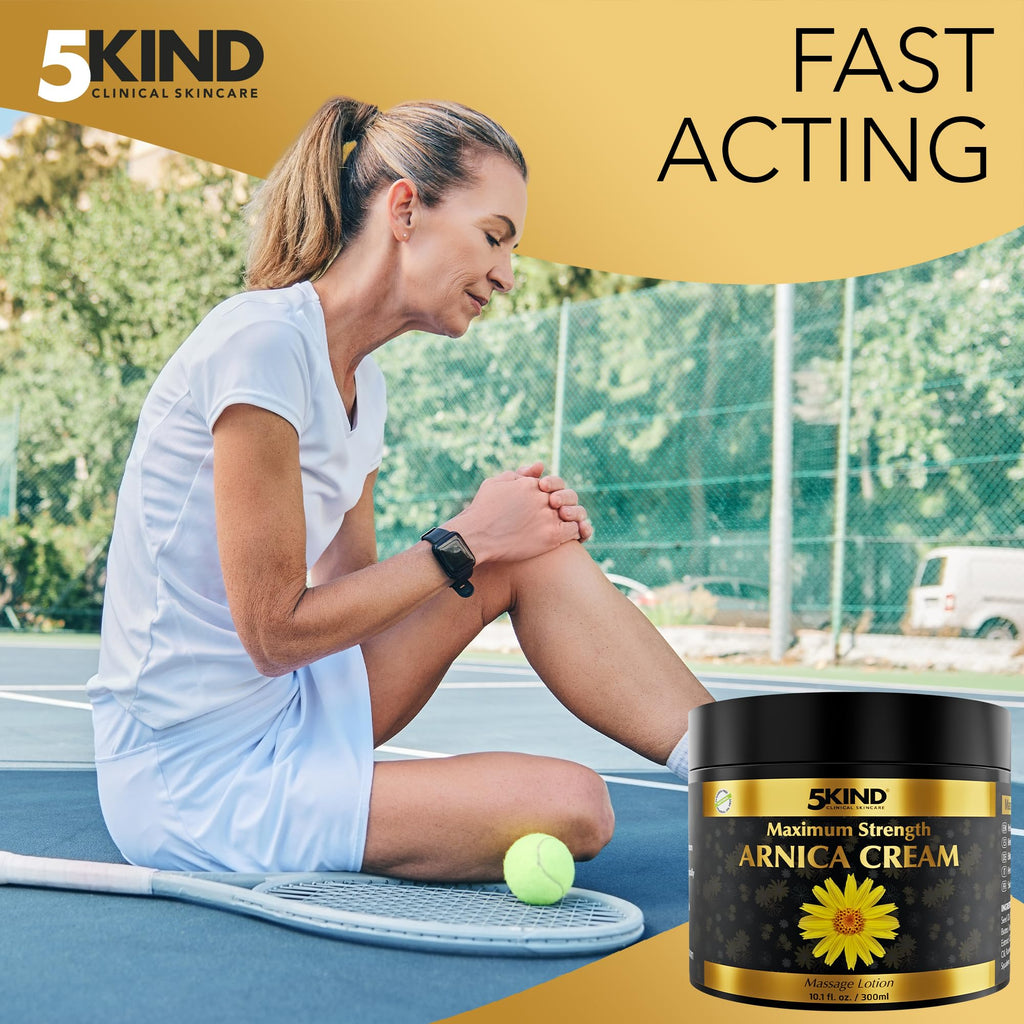 5kind Extra Strong Arnica Cream for Bruising & Swelling - 10.1 fl oz | Natural Formula