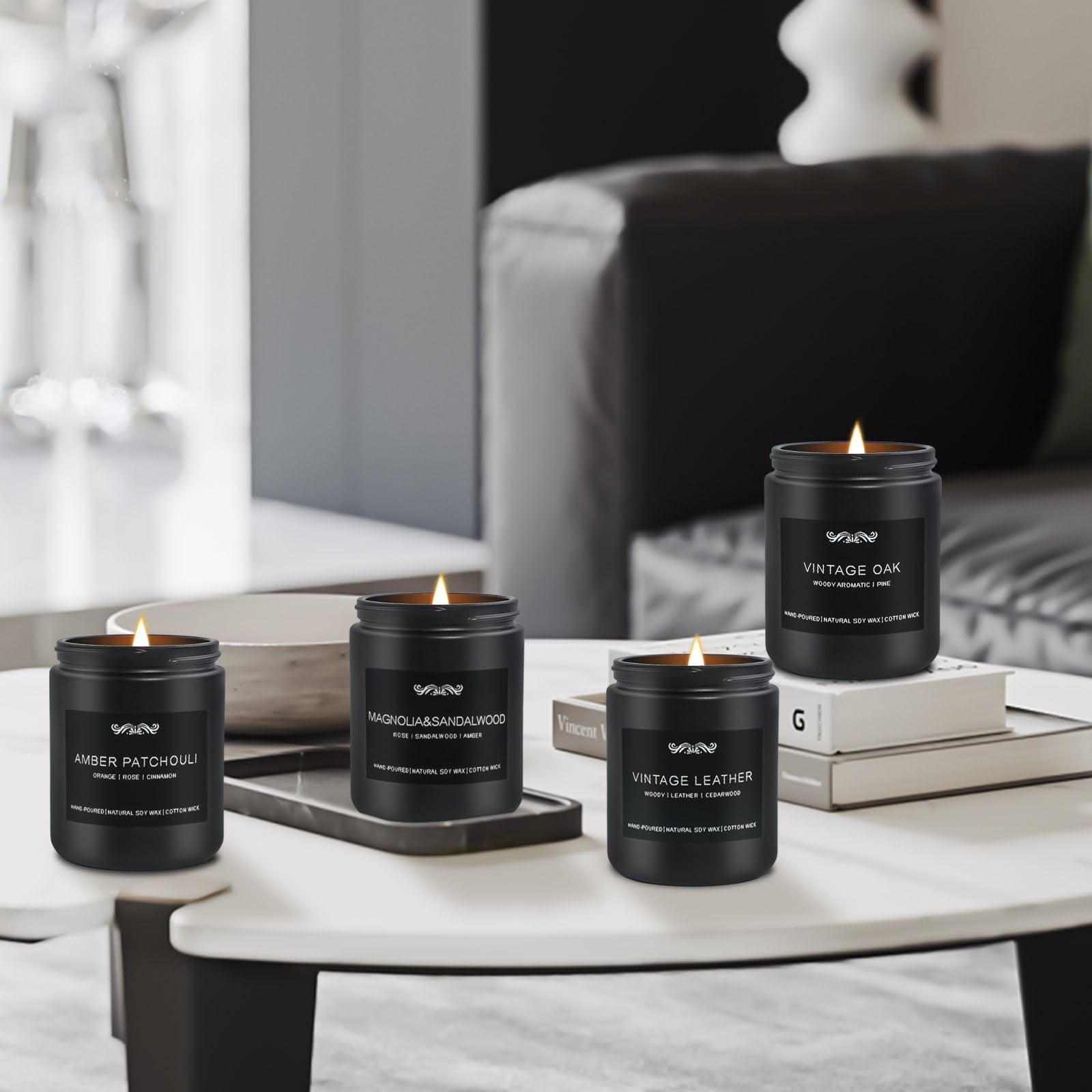 6 Pack Candles for Home – Aromatherapy Gift Set for Men (42 oz, 300 Hours)