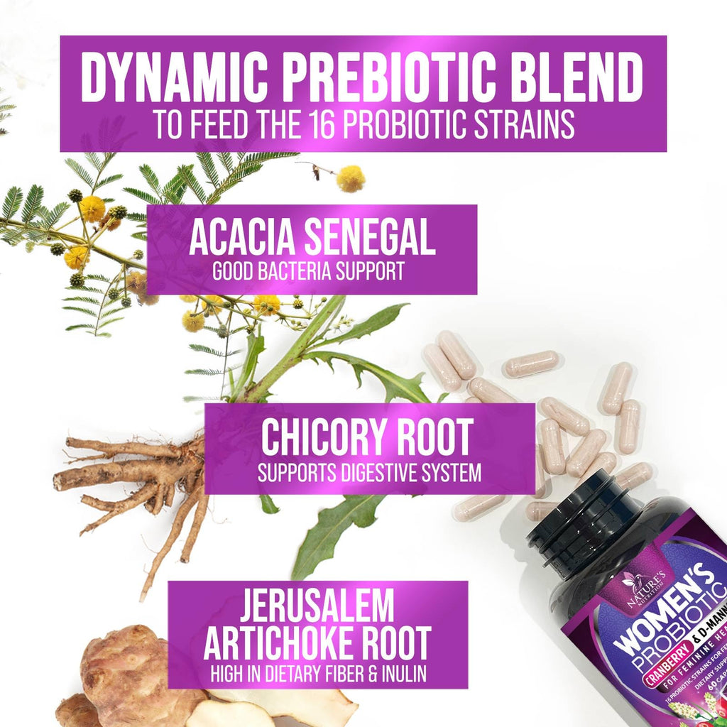 Womens Probiotic 60B CFU – 16 Strains, Cranberry & Prebiotics