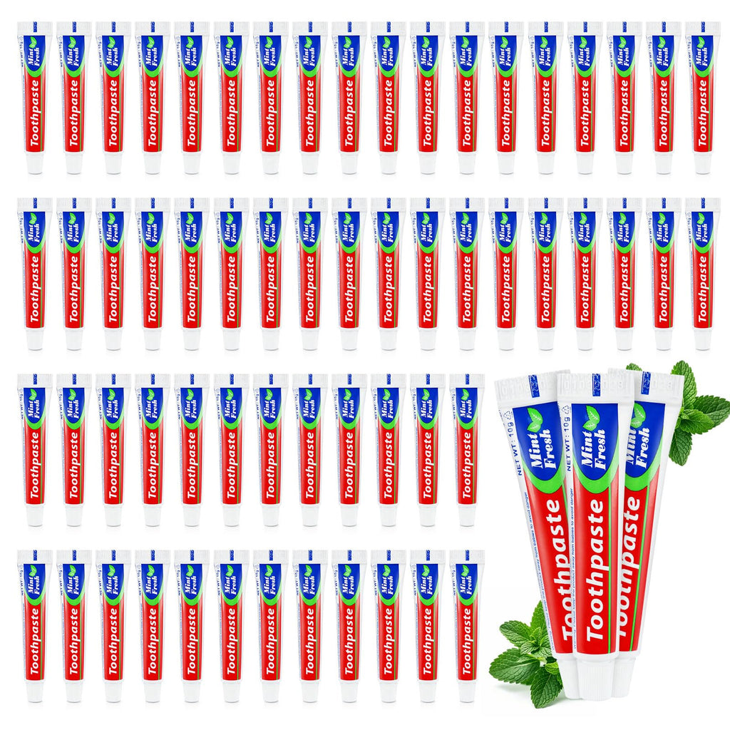 60 Tubes Travel Size Toothpaste 0.35 oz Mint Disposable Bulk Pocket Toothpaste for Travel
