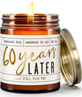 60th Anniversary Gifts – 60 Year Later Candle (Sandalwood Rose) – USA Made