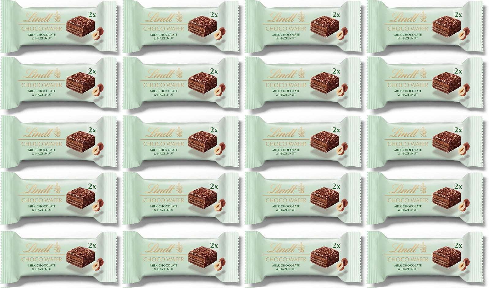 20 x Lindt Choco Wafer Milk Hazelnut  - 30GM