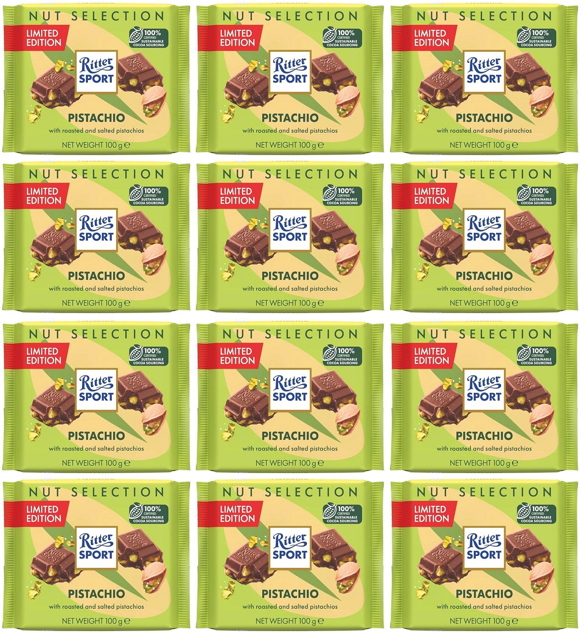 12 x Ritter Sport Pistachio - 100G