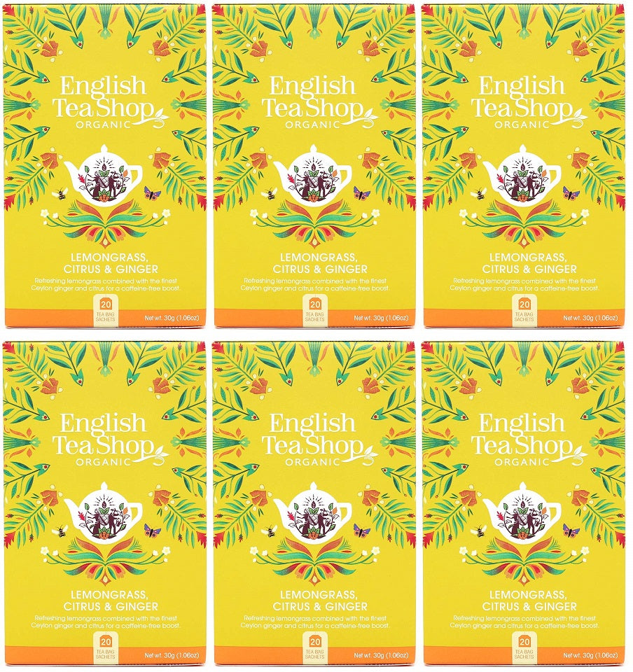 6 x English Tea Shop Lemongrass Citrus & Ginger - 20Bags