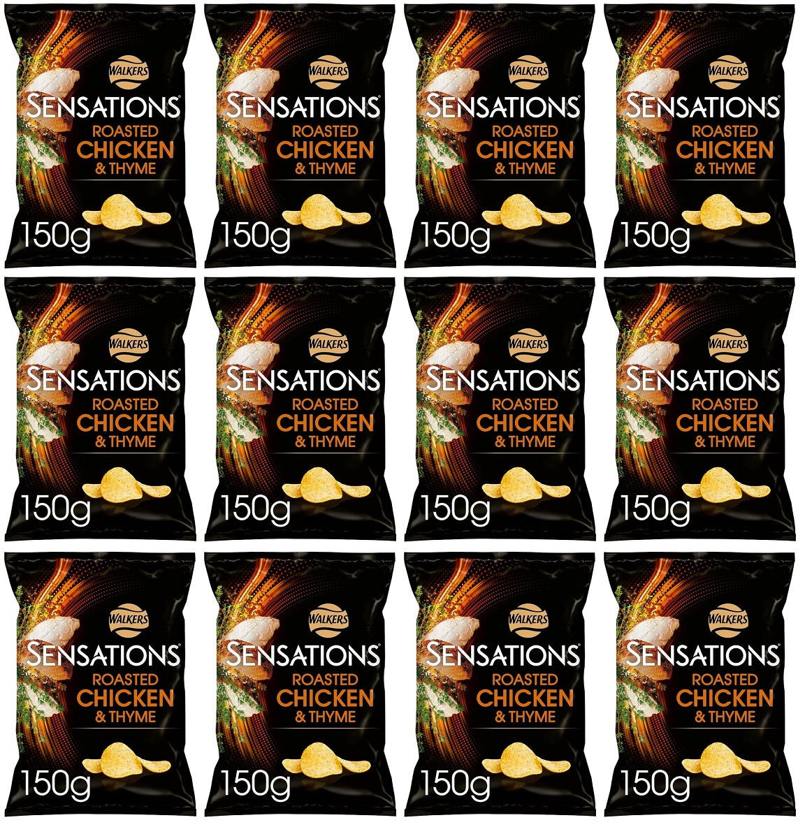12 x Sensations Chicken & Thyme Crisps - 150GM