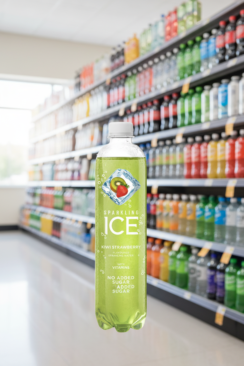 12 x Sparkling Ice Kiwi Strawberry Flavoured Sparkling Water 500Ml