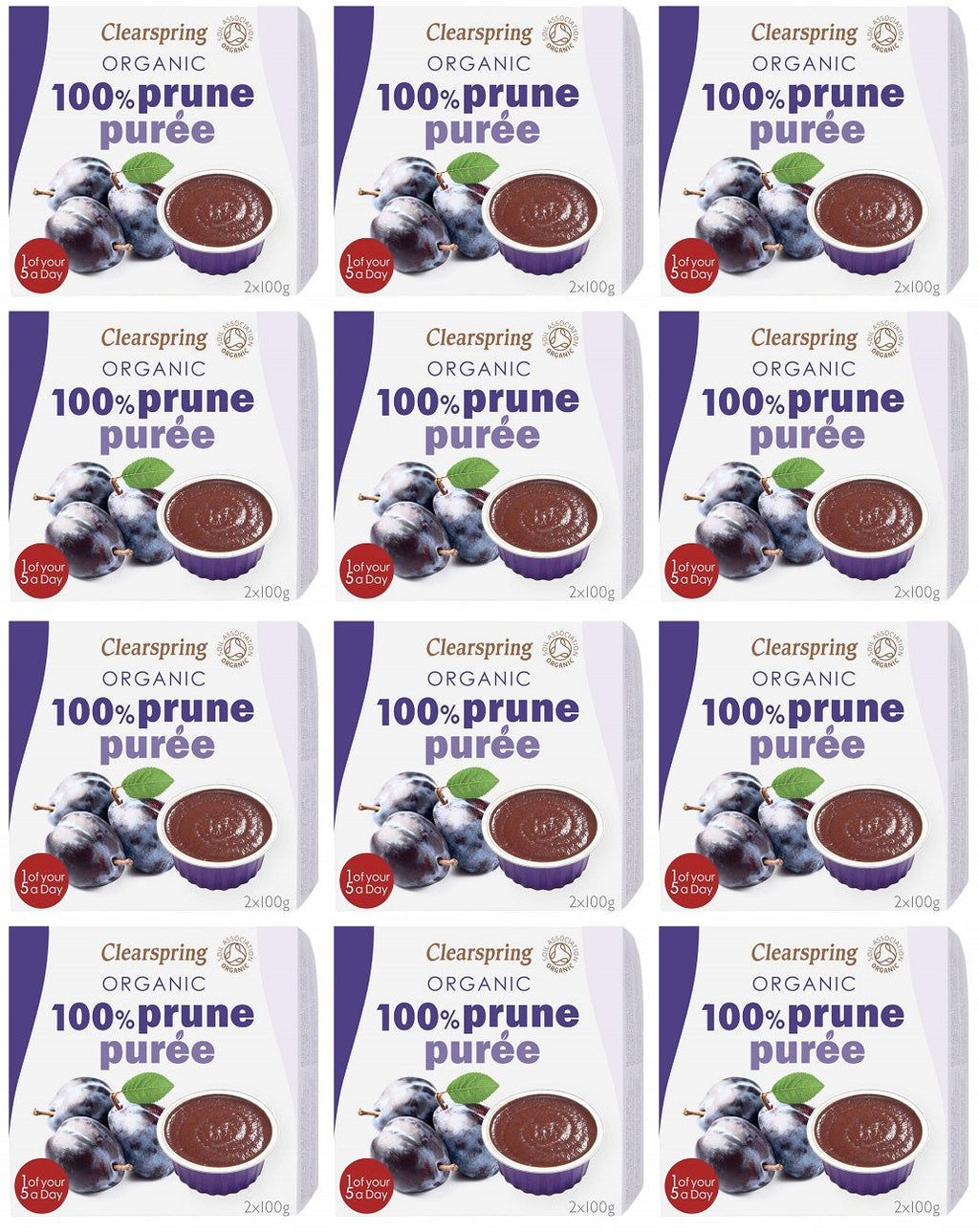 12 x Clearspring Org 100% Prune Puree - 200g