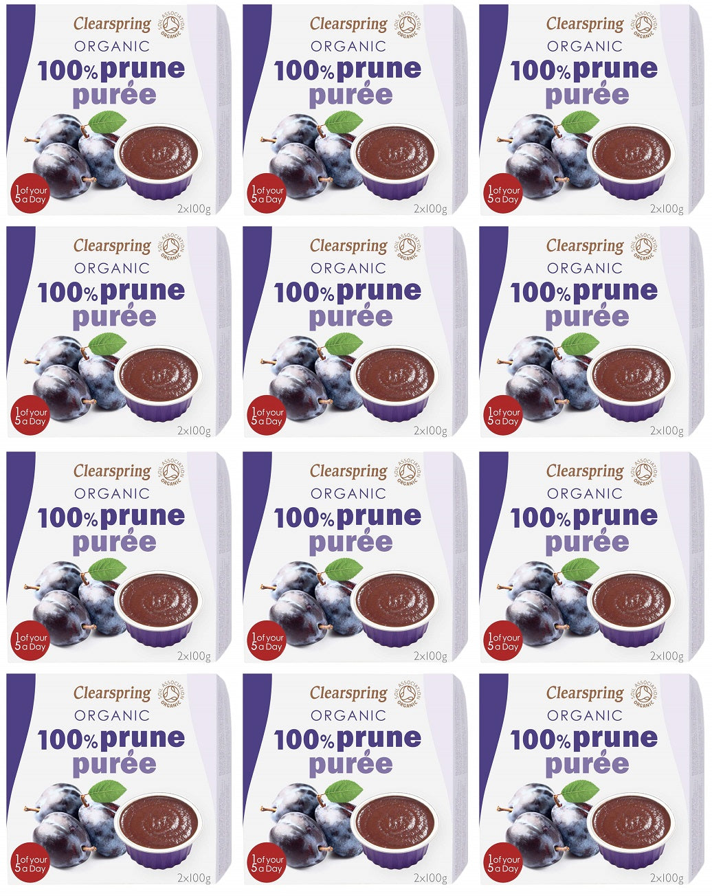 12 x Clearspring Org 100% Prune Puree - 200g