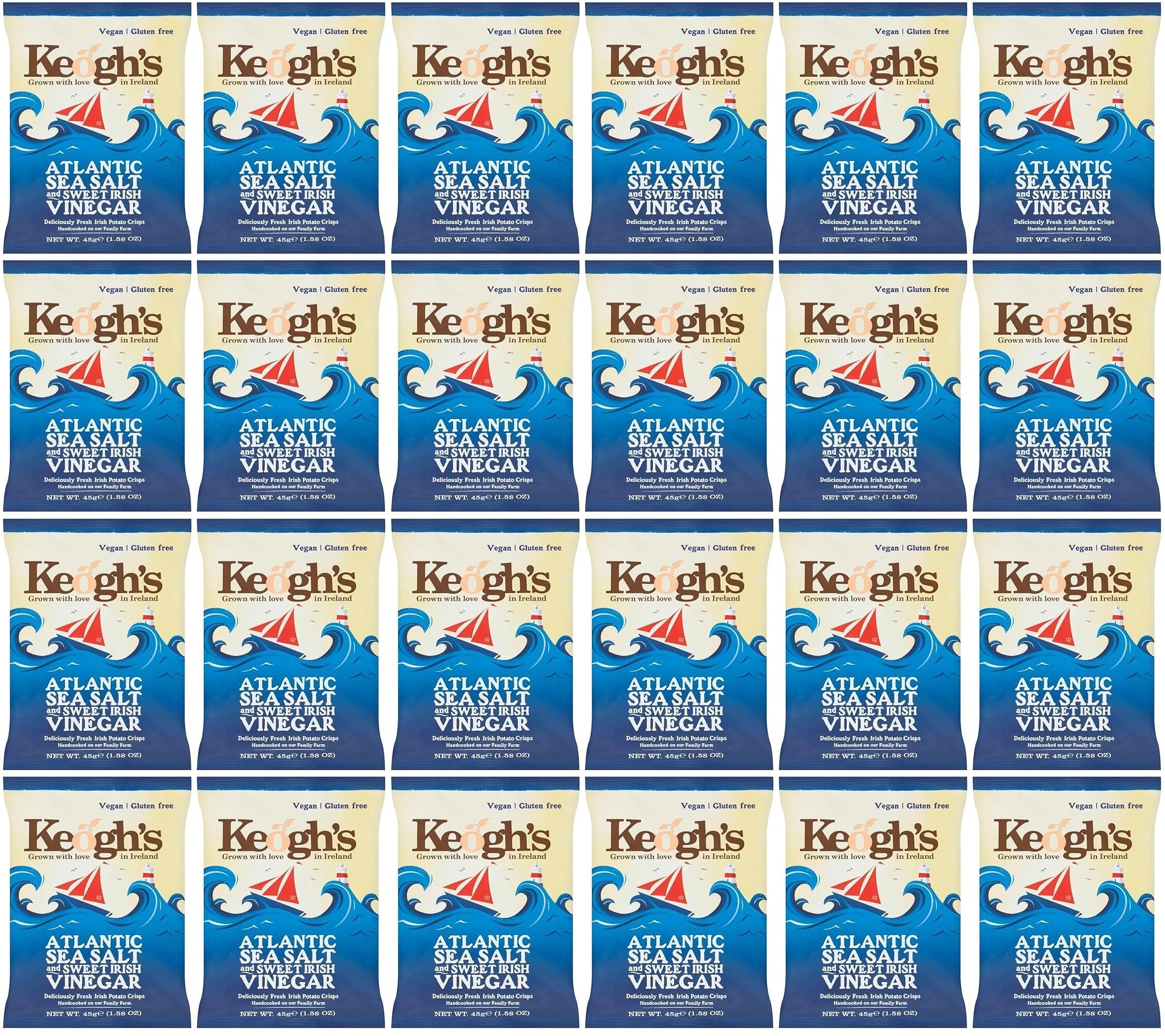 24 x Keogh's Atlantic Sea Salt And Sweet Irish Vinegar 45G