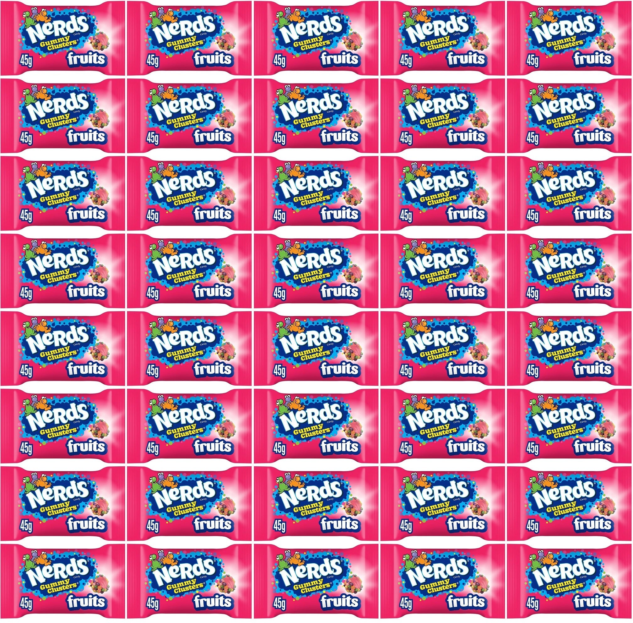 40 x Nerds Fruit-Flavour Candy Gummy Clusters 45G