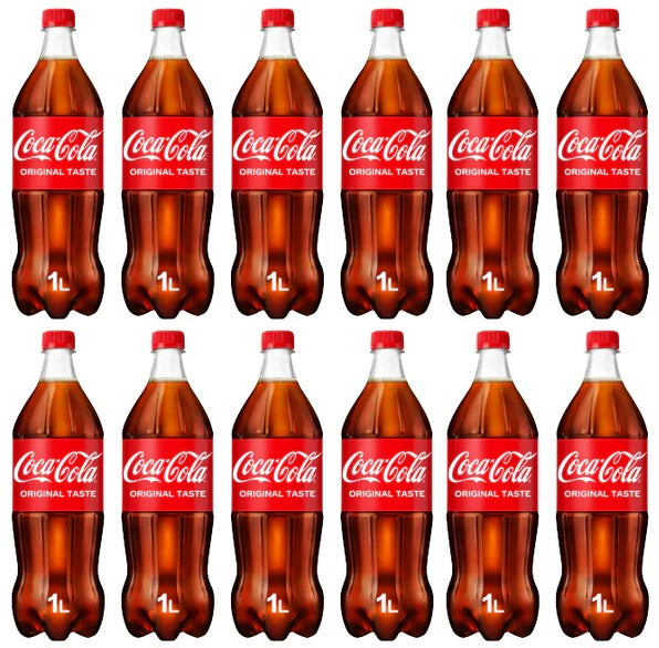 12 x Coca Cola Bottle (Coke) 1 Ltr