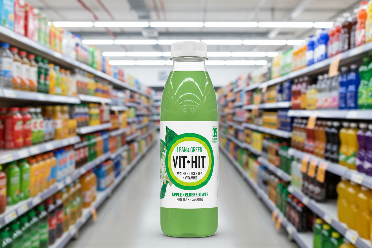 12 x Vit Hit Lean & Green Apple + Elderflower + Maté Tea + L-Carn
