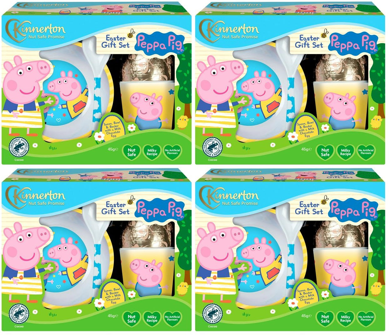 4 x Kinnerton Peppa Pig Meal Set Easter Egg Gift Set - 50GM