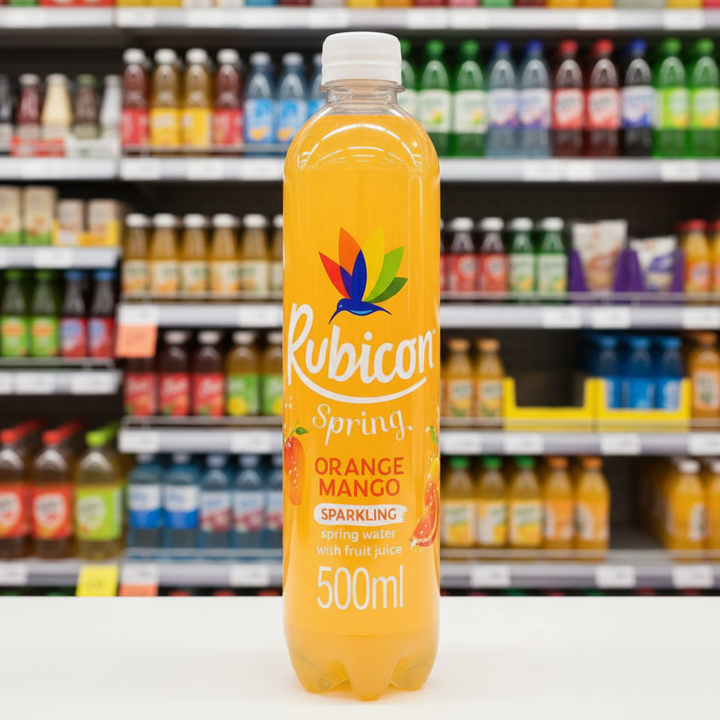 12 x Rubicon Spring Orange Mango Flavoured Sparkling Spring Water 500Ml