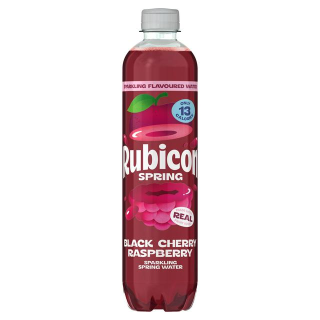 12 x Rubicon Spring Black Cherry Raspberry Flavoured Sparkling Spring Water 500Ml