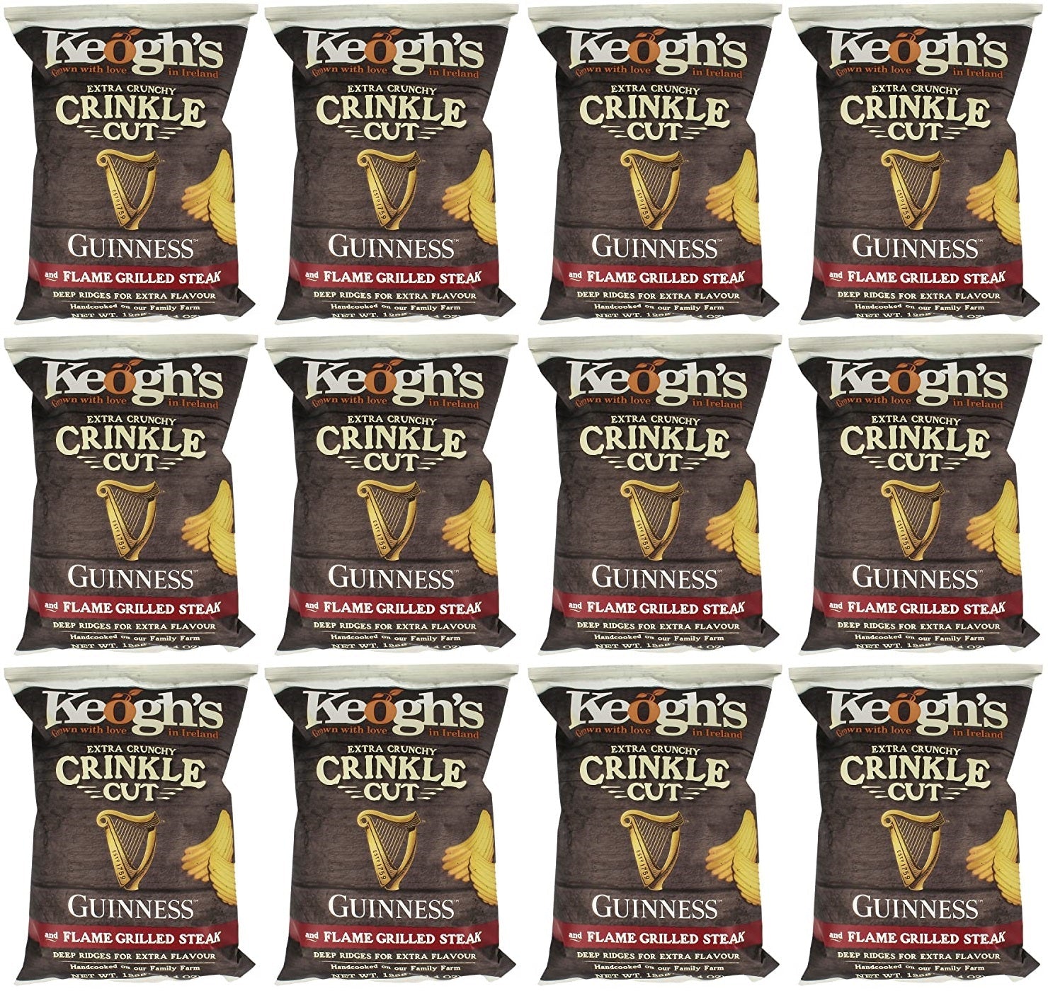 12 x Keogh's Crinkle Cut Guinness & Flame Grilled Steak 125G