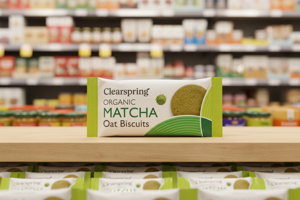 12 x Clearspring Org Oat Biscuits Matcha - 40g