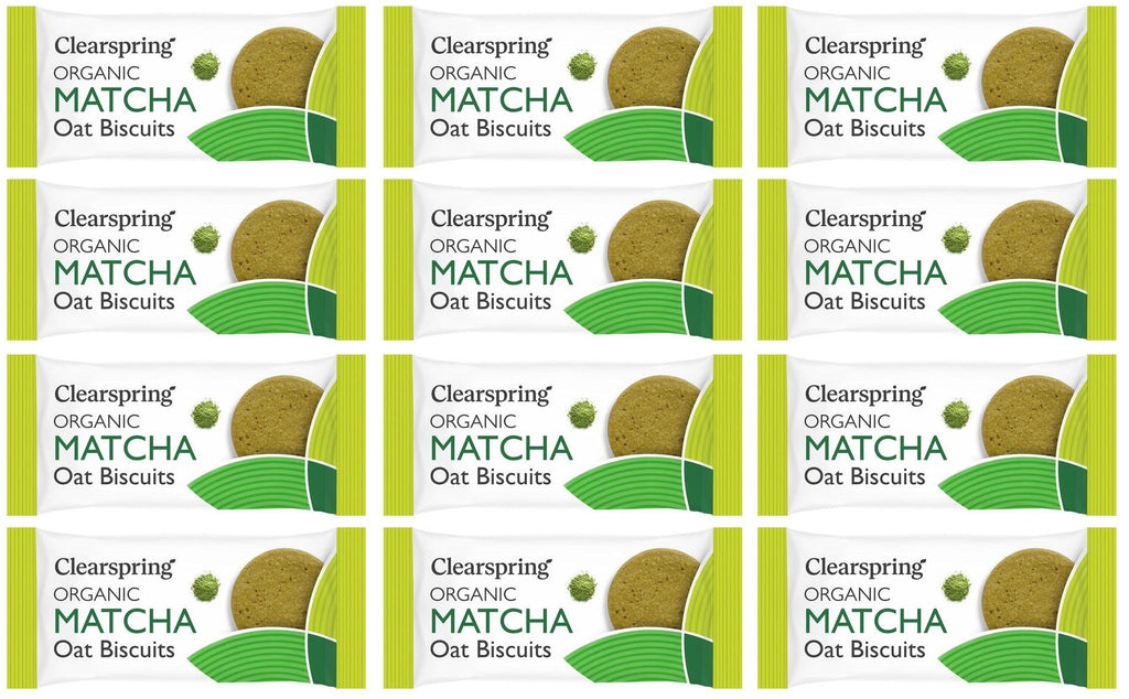 12 x Clearspring Org Oat Biscuits Matcha - 40g