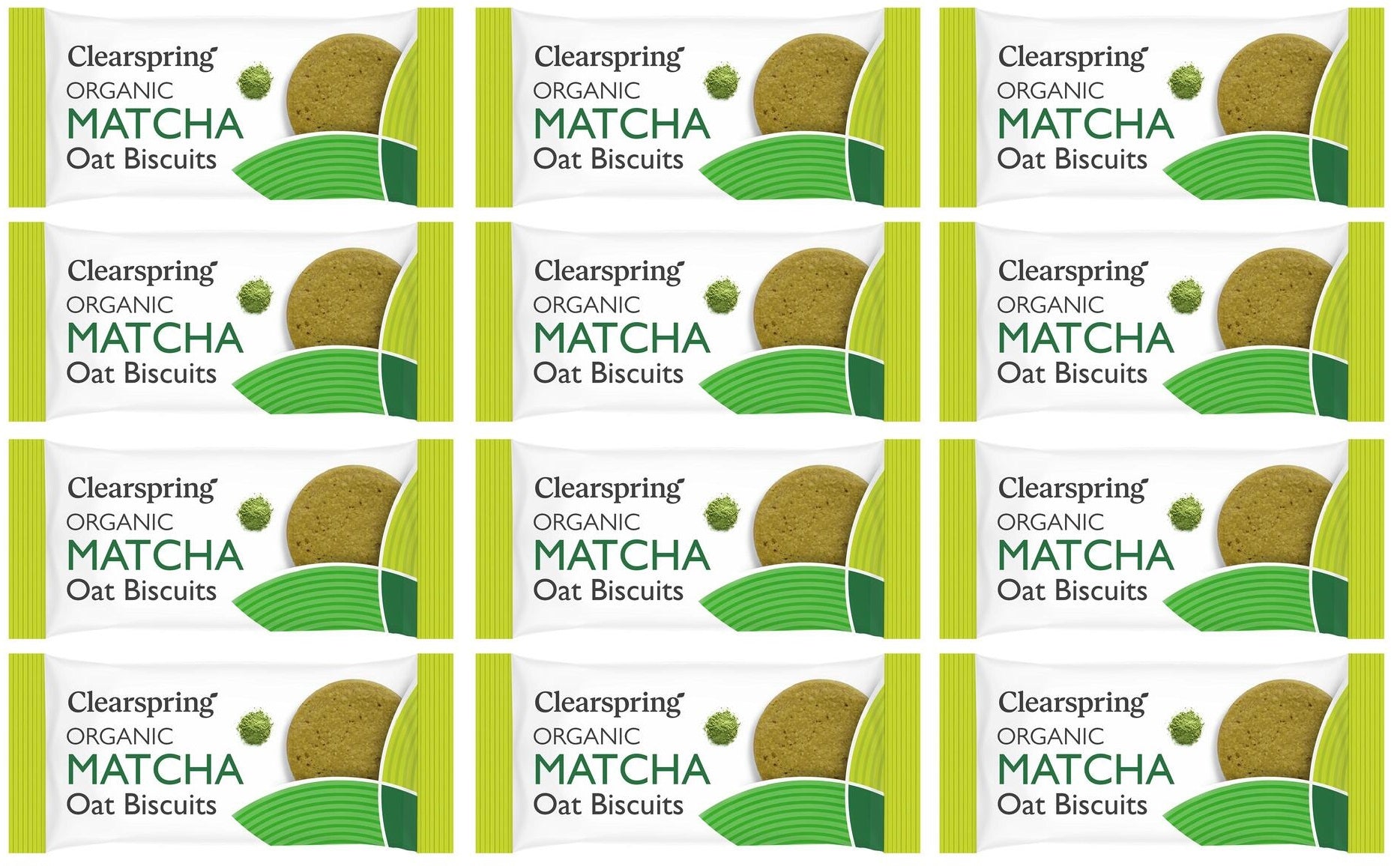 12 x Clearspring Org Oat Biscuits Matcha - 40g