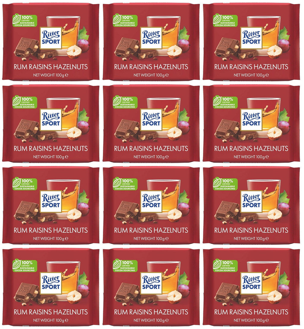 12 x Ritter Sport Rum & Raisin - 100G