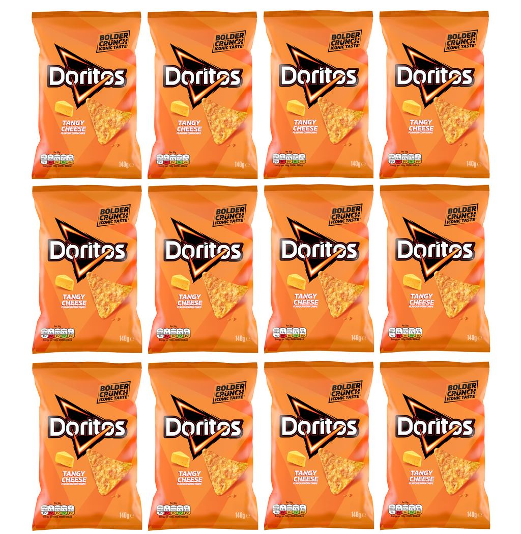 12 x Doritos Tangy Cheese Large Bag 140Gm