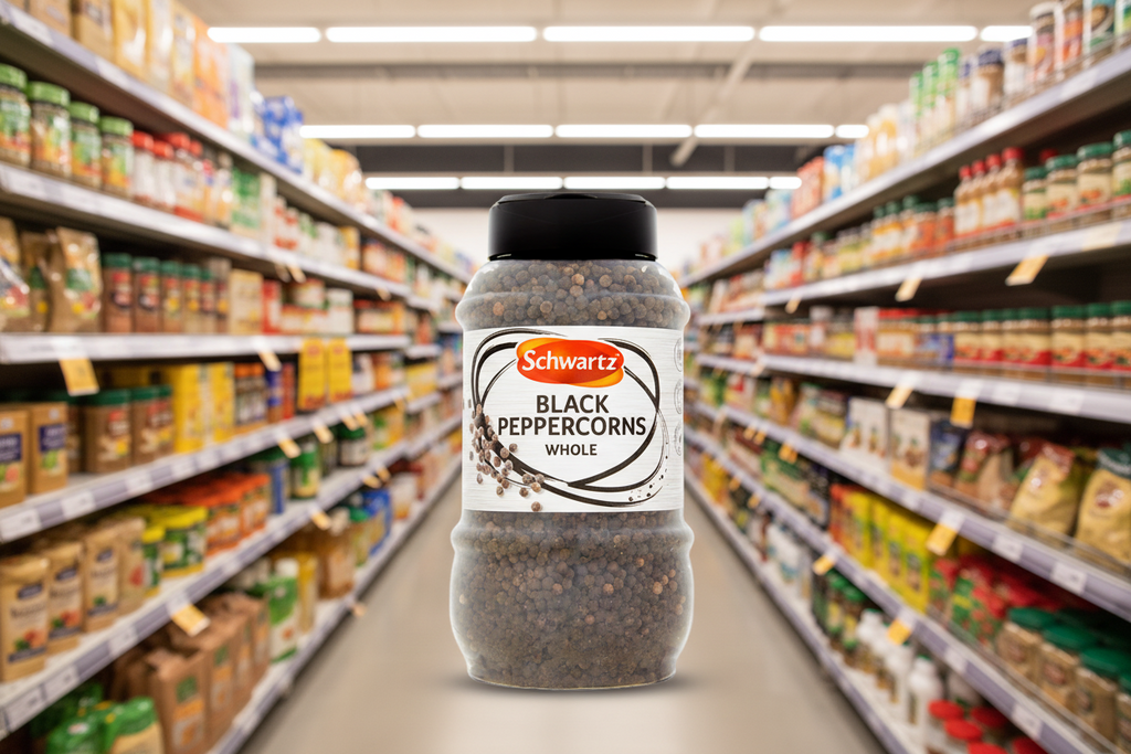 6 x Schwartz Black Peppercorns Whole 460G