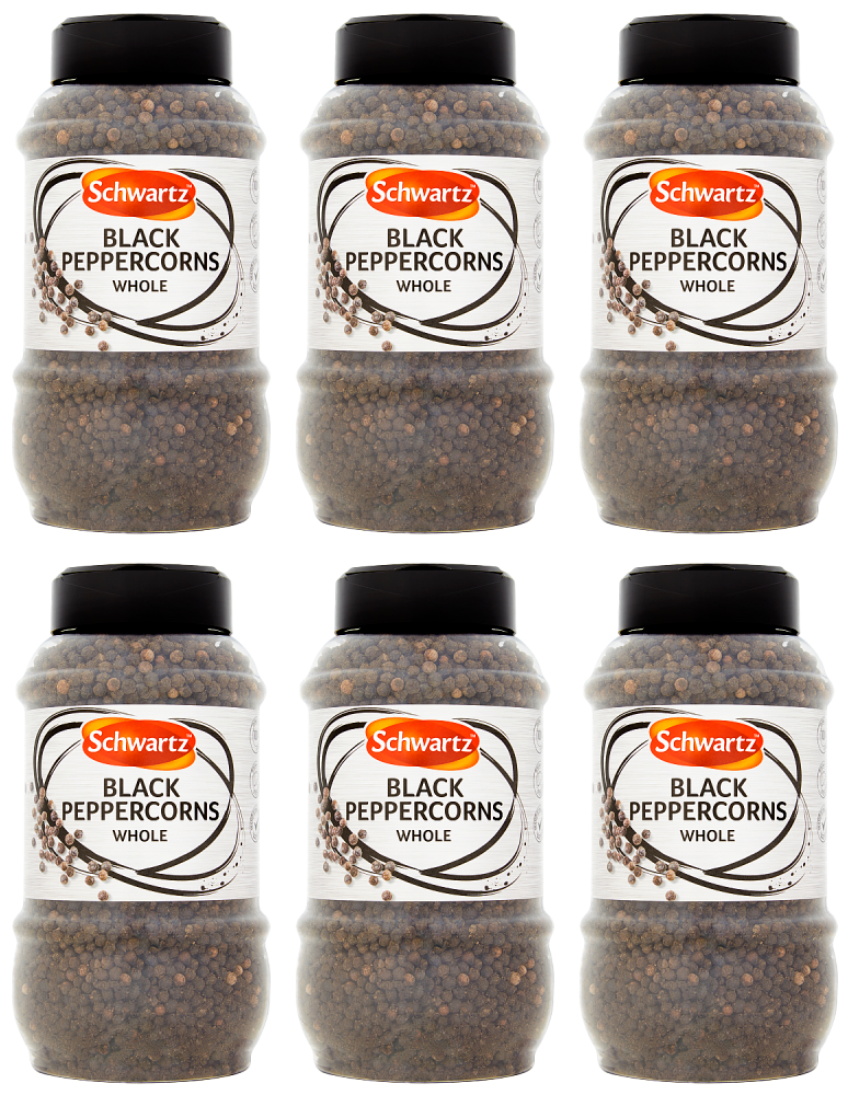 6 x Schwartz Black Peppercorns Whole 460G