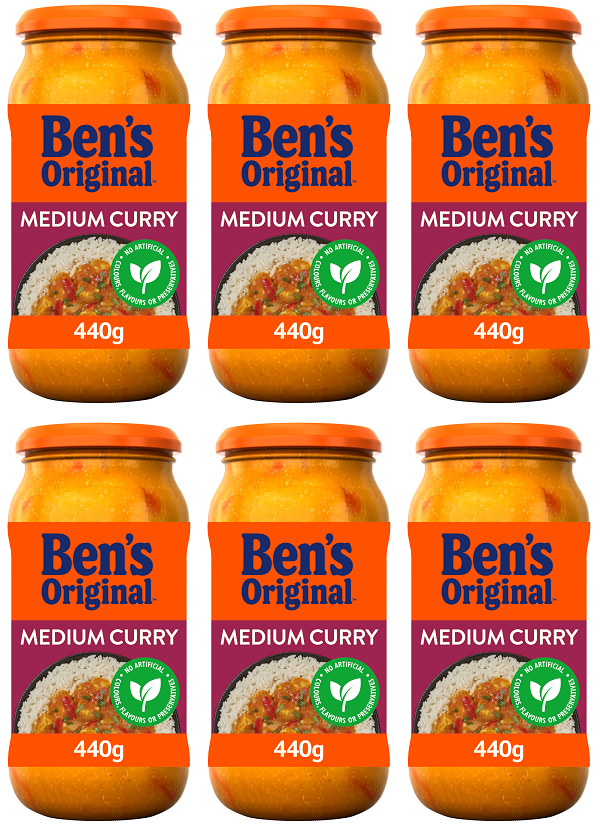6 x Bens Original Medium Curry Sauce 440G