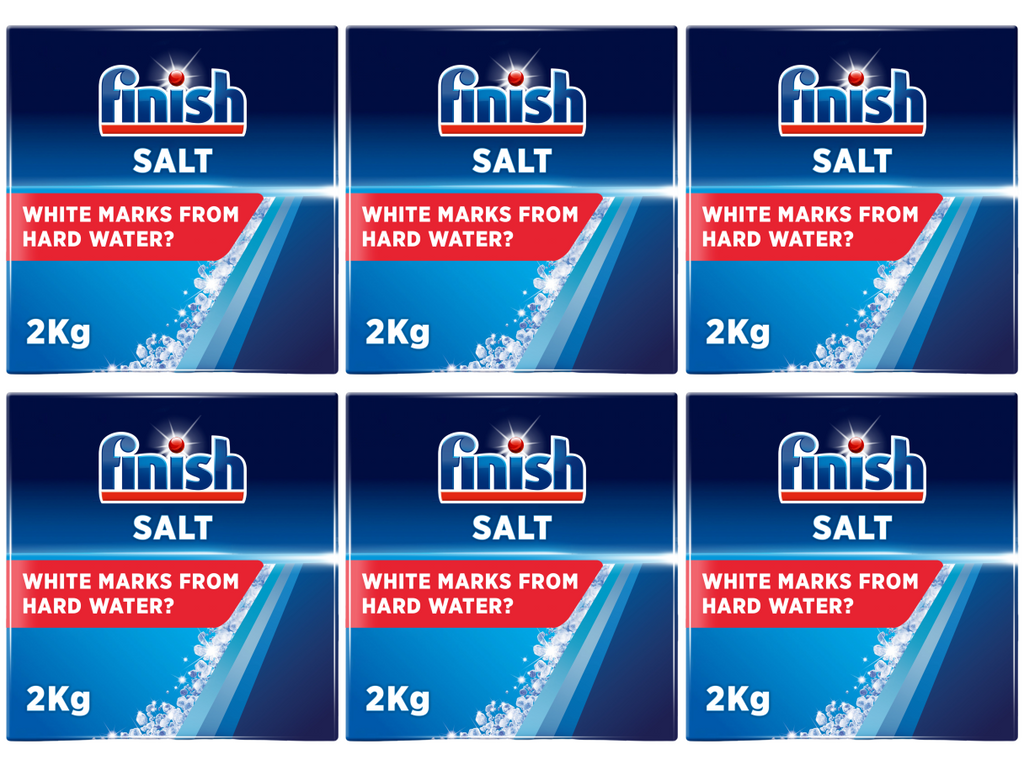 6 x Finish Dishwasher Salt 2Kg
