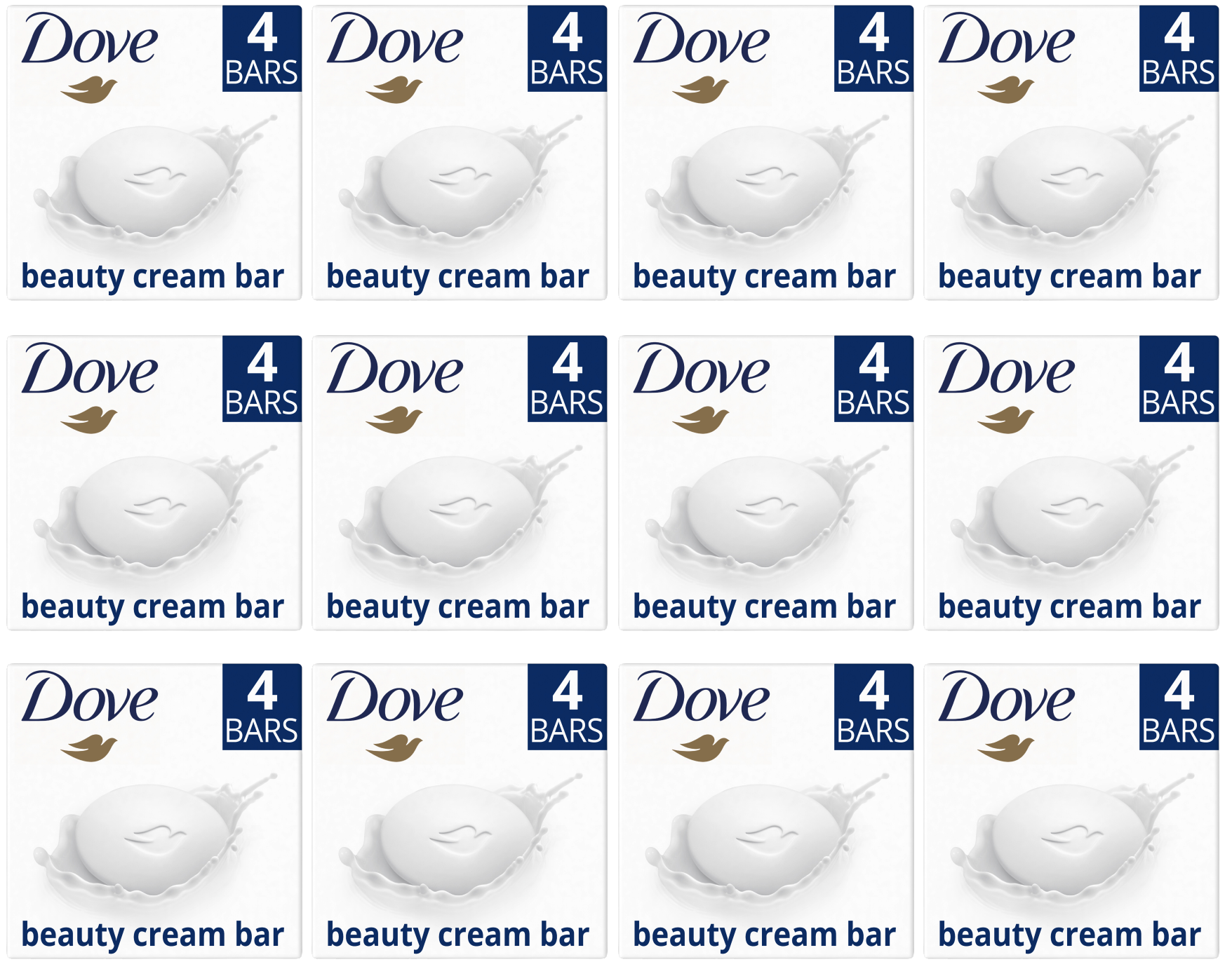 12 x Dove  Beauty Bar Original 4X 90 G