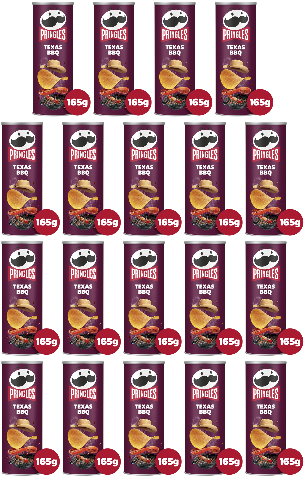 19 x Pringles Texas Bbq Sauce 165G